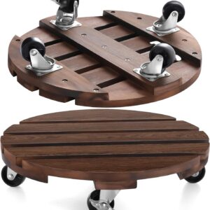 HOHY Pflanzenroller, 2X Blumenroller 30cm Tragkraft 100 Kg, Outdoor Pflanzenroller, Blumentopf Untersetzer mit Rollen