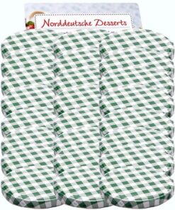 hocz 50er Set Twist-Off Ersatzdeckel Ø82 Grün Karriert für 230-565ml Einmachgläser