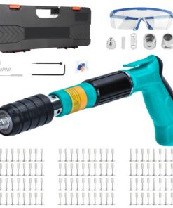 **Nail Gun Tool mit 110 Runden Nägeln für Betonarbeiten, Stahl & Holz, Hochleistungs Schalldämpfer Bolzenschussgerät 5-