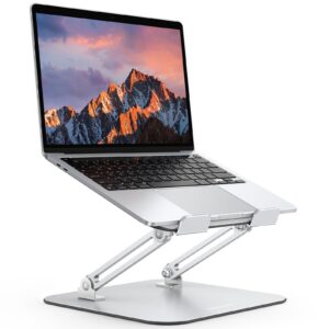 OMOTON Aluminium Laptop Ständer - Ergonomischer Notebook Ständer mit Belüftung für Schreibtisch, kompatibel mit MacBook