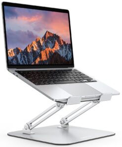 OMOTON Aluminium Laptop Ständer - Ergonomischer Notebook Ständer mit Belüftung für Schreibtisch, kompatibel mit MacBook