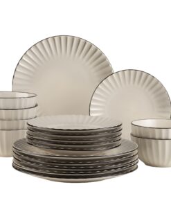 MÄSER 931967 Serie Osita Retro Tafelservice Set für 6 Personen mit Wellenform Sellenschüsseln