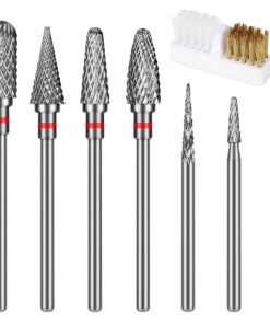Nagelfräser Aufsätze Hartmetall Bits 3/32 Inch + 6 Stück Diamantbohrer Bürste Maniküre Pediküre