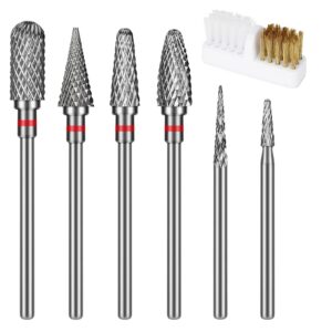 Nagelfräser Aufsätze Hartmetall Bits 3/32 Inch + 6 Stück Diamantbohrer Bürste Maniküre Pediküre