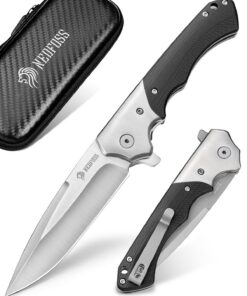 NedFoss SWAN Klappmesser - Scharfes Survival Messer mit G10 Griff für Outdoor Aktivitäten - Ideal als Geschenk & Sammlun