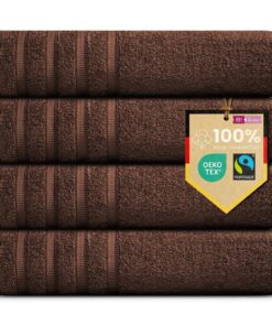 B!HOME 4er Set Premium Duschtücher 100% Baumwolle 70x140 cm, Weich, Saugstark & Pflegeleicht für Bad, Strand & Reisen Fa