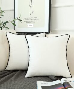LIGICKY Dekorative Kissenbezug Set Weiß Für Wohnzimmer |luxus samtige Kissenbezüge 60x60cm Weiß für Sofa und Couch | De