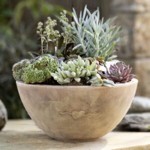 Pflanzschale Dekoleidenschaft Herz Terracotta Antik Finish Draußen, Ø 32 cm, Garten-Deko, Blumenschale
