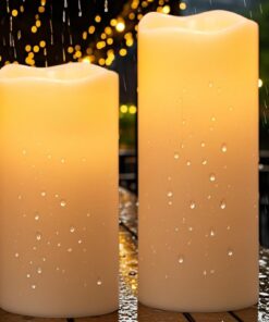 Eldnacele Solar LED Kerzen für Outdoor, Akku Betrieb, Wandhängend Flammeneffekt