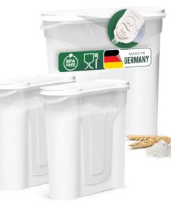 Novaliv - Vorratsdosen zum Streuen 4l + 2,4l + 2,4l mit Deckel - Küchenorganizer für Müsli, Mehl und Zucker - Food Box f