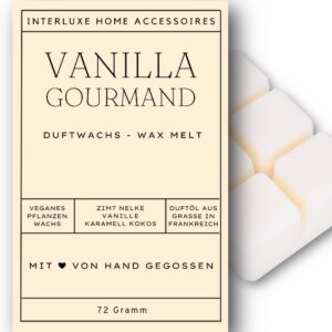 Interluxe Vanilla Gourmand angenehm duftend Waxmelt für Duftlampe 100% pflanzlich Indoor Melts Duftwachs