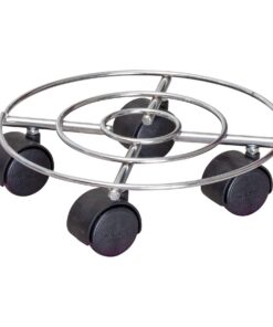 Wagner Pflanzenroller Chrome 23 x 6,5 cm für Innenbereich - Tragkraft 60 kg - Silber-glänzend I 20093101 I Blumenroller