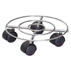 Wagner Pflanzenroller Chrome 23 x 6,5 cm für Innenbereich - Tragkraft 60 kg - Silber-glänzend I 20093101 I Blumenroller
