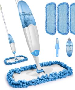 TINA&TONY Wischmopp mit Sprühfunktion 435ml Wassertank für Laminaterdebergung Blue