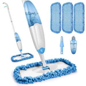 TINA&TONY Wischmopp mit Sprühfunktion 435ml Wassertank für Laminaterdebergung Blue
