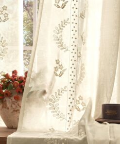 TOPICK Ösenvorhänge Wohnzimmer Beige OEKO-TEX STANDARD 100 H145xB140 cm TOPICK Lichtdurchlässige Ösenvorhänge Schlafzimm