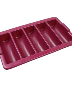 GRÄWE® Leere Besteckkasten LEER - OHNE BESTECK, mit 5 Fächern, Gastronorm 1/1 rot für Gastronomie-Einrichtungen