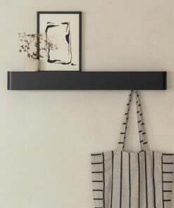 Kazai.® Wandgarderobe 'Tone' | Moderne Flur-Garderobe mit versteckten Jackenhaken und Ablage | Schwarz Metall Design