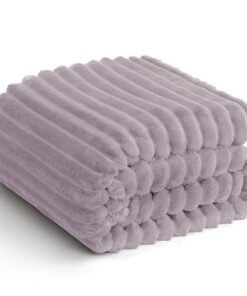 WAVVE Kuscheldecke Flauschig Für Kinder, Weiche Flanell Couchdecke 150 x 200 cm, Grauviolett WAVVE Kuscheldecke Flausc