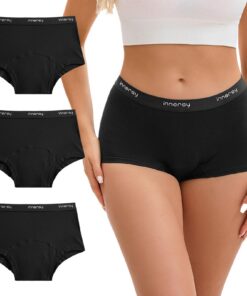 Leichte Blutung Boxershorts INNERSY Damen 3 Pack OEKO-TEX STANDARD 100 | INNERSY Boyshorts Damen Leichte Blutung 3 Pack