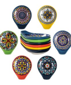HENXFEN LEAD Keramik Dipschalen 12cm Bunte 6er Pack Bohemian Style für Sushi Snacks