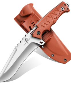 Purple Dragon Outdoor Messer Survival - Full Tang Bushcraft Messer mit G10 Griff für Männer beim Camping, Feststehende K