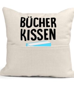 22Feels Bücher-Kissen mit Tasche zum Befüllen - perfektes Geschenk für Frauen & Mädchen, ideal für Sofa & Couch Deko (Be
