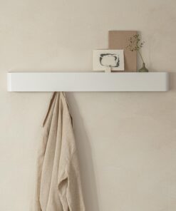 Kazai® Wandgarderobe 'Tone' | Moderne Garderobe mit versteckten Jackenhaken | Flur-Wandmontage aus Metall | Weiß
