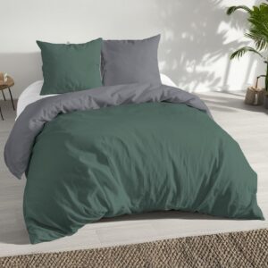 MALIKA® Bettwäsche 135x200 grün, mikrofaseruell, eignet sich für Allergiker, ökoTex zertifiziert
