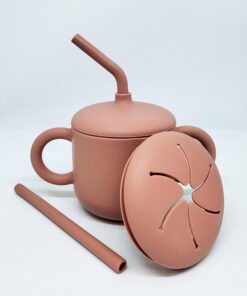 Cubble 2-in-1 Trainingsbecher-Set - 100% Lebensmittel-Silikon, Strohhalm, 200 ml, Snackbecher für Säuglinge und Kleinkin