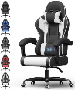 Airfish Bürostuhl Ergonomisch Gaming Stuhl mit Massage-Kopfstütze, Gepolstert für Gamergirls und Lara, ideal für HOME Of