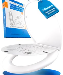 LOBENSWERK Toilettendeckel mit Absenkautomatik einfach montierbar | antibakteriell & UV-beständig | Quick-Release-Funkti