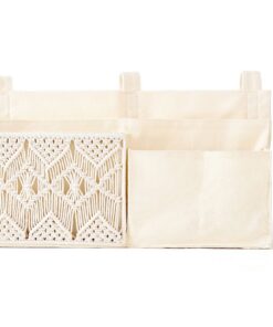 Mkono Nachttisch-Caddy Hänge-Organizer Boho Fernbedienungs-Magazin-Bücher-Halter für Studentenwohnheim
