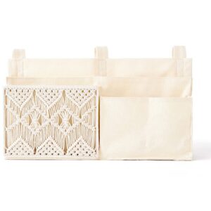 Mkono Nachttisch-Caddy Hänge-Organizer Boho Fernbedienungs-Magazin-Bücher-Halter für Studentenwohnheim