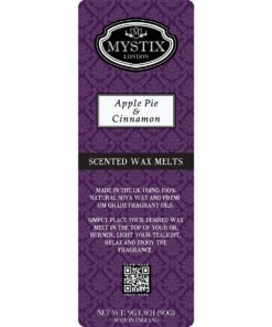 Mystix London Apple Pie & Cinnamon Wax Melts Clamshell 90g | 100% natürliches Sojawachs | Beruhigende Atmosphäre für Aro