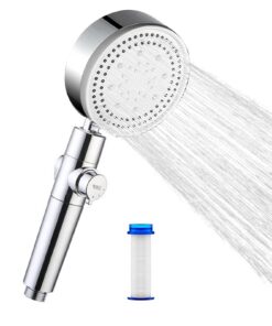 HAPPOW Duschkopf Hochdruck für Baden und Spa mit Wassersparendem Filter und 3 Wasserstrahlmodi