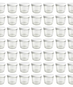hocz Marmeladengläser 230 ml | 50x Set mit Schraubdeckel TO 82 weiß | Einmachgläser für Marmelade leere Sturzgläser