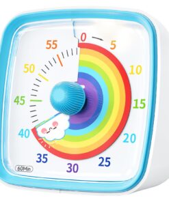 Yunbaoit Visueller Timer für Erwachsene & Kinder, 60 Minuten Regenbogen Countdown Timer mit Stummer Flash Funktion, Zeit