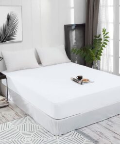 Spannbettlaken Jersey 100% Baumwolle, 90 x 200 cm, Weiss -comfortables Schlafengeflecht für Spannbett