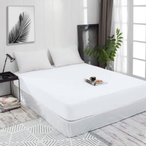 Spannbettlaken Jersey 100% Baumwolle, 90 x 200 cm, Weiss -comfortables Schlafengeflecht für Spannbett