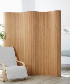 Homestyle4u Raumteiler Bambus Braun für Wohnraum-Trennung im Haus|maximales Privatsphäregefühl|2m hoch