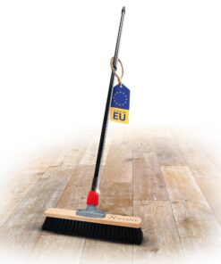 Novaliv Großraumbesiен mit Stiel ausziehbar, Naturhaar Rosshaar schwarz, weich und fein I 40 cm I Kehrbesen für Zimmer,