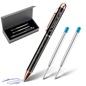 Lindahandel Personalisiert Kugelschreiber für Frauen, Männer und Lehrer - 0.7 mm Gravur, 2 Minen, ölbasierte Tinte, Gesc