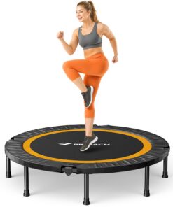 MERACH Mini Trampolin - Leise und faltbar zur Bewegungstraining, 102cm/122cm, 150KG Belastbarkeit, Ideal für Fitness-Anf