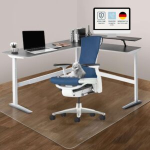Artwelt Bürostuhl Unterlage Bodenschutzmatte matter PVC rutschfest 2 mm dick Strapazierfähig & Bruchsicher für Büro und
