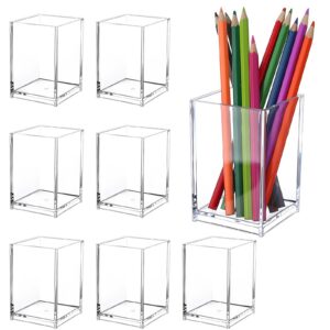 IBEQUEM 8PCS Acryl Bleistifthalter Multi-Funktionale Tragbare Organisator für Büro und Studie - Transparent, 10 x 6,5 x