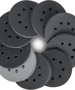 STEBRUAM Schleifpapier 125mm Klett Nass Trocken, 80 Stück Siliciumcarbid Klett Körnung 320/400/600/800/1000/1200/1500/20