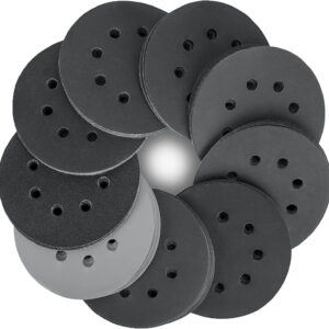 STEBRUAM Schleifpapier 125mm Klett Nass Trocken, 80 Stück Siliciumcarbid Klett Körnung 320/400/600/800/1000/1200/1500/20