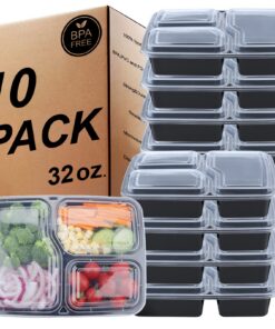 3-Fach Meal PREP Container - BPA-freie, wiederbeschaffbare Lunchbox für das Gefrierfach, die Mikrowelle und den Geschirr