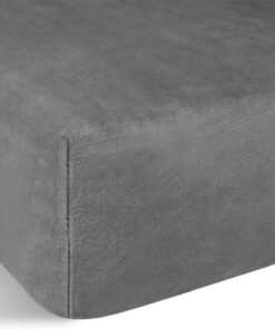 Flanell Spannbettlaken Anthrazit 90x200 - Kuschelig mit Cashmere Touch - für Warm Winter-Nacht - 35 cm Stehtiefe - 90x20